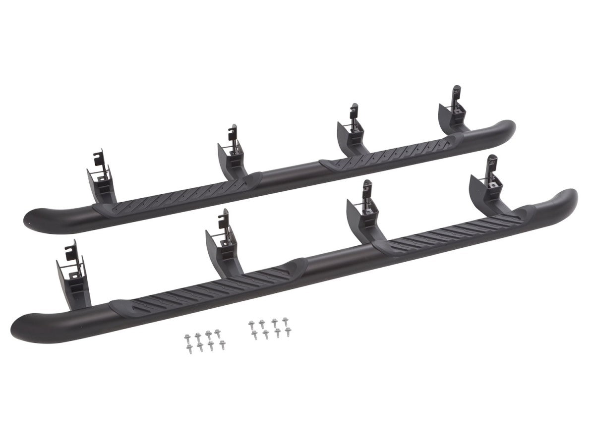GSVM 84011355 Chevrolet 4 Inch Round Assist Steps In Black For Crew Cab Short Box Standard Box