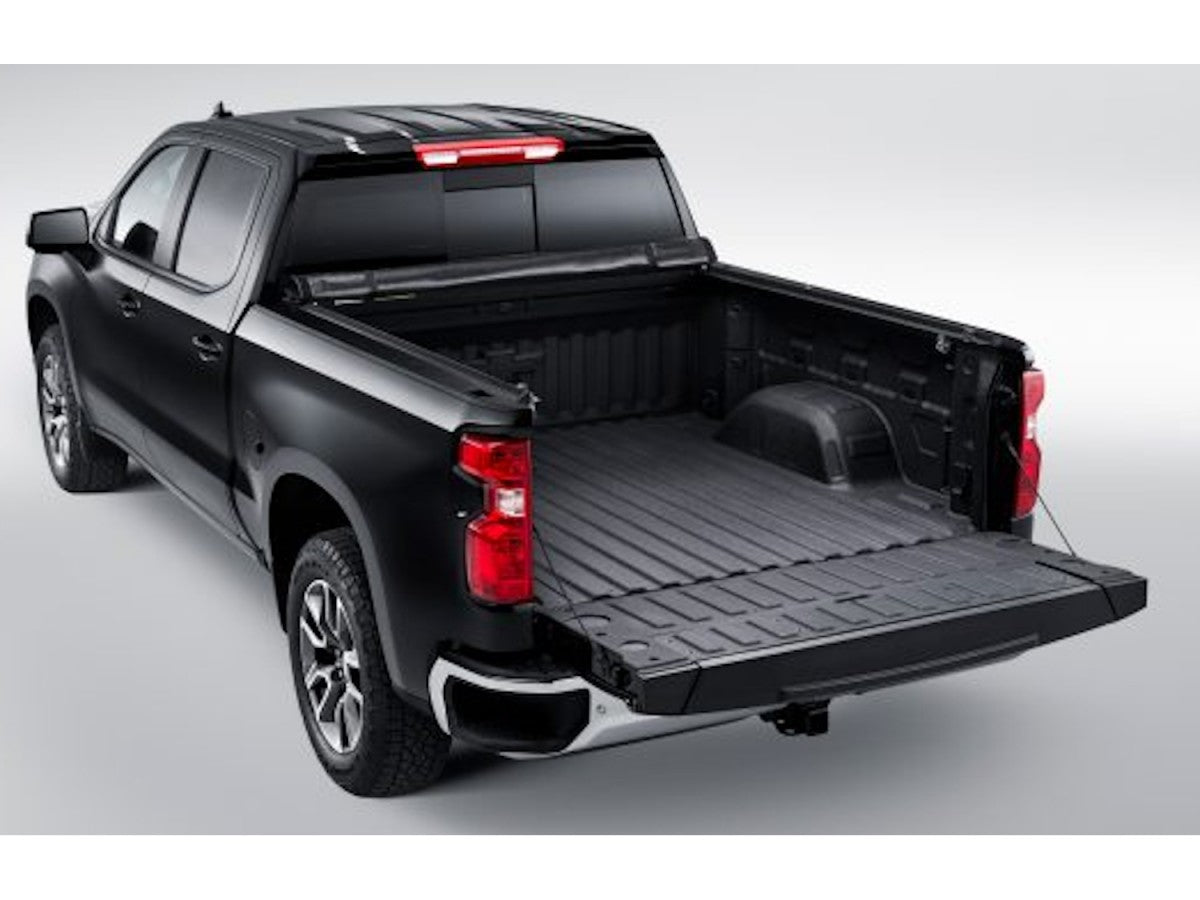 GMSV 87816007 Chevrolet Soft Vinyl Roll Up Tonneau Cover Black With Bowtie Logo For Crew Cab / Short Bed