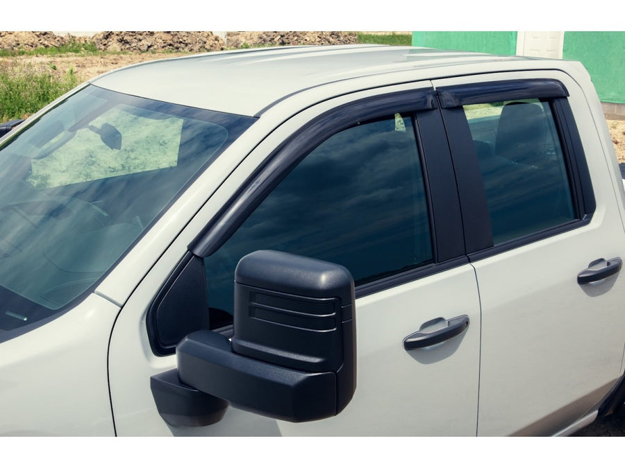 GMSV 19417475 Chevrolet Tape-On Side Window Air Deflectors Kit Of Four By EGR Dark Smoke For Crew Cab