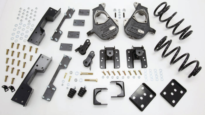 2007-13 S-Cab Silverado 3/5" Deluxe Drop Kit (Spindles, Coil Springs, Rear Hangers, Flip Kit, C-Notch, & Bump Stops) - 34027