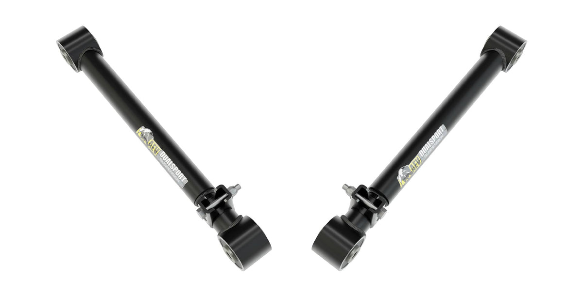 Black control arms on a white background | Rear Lower Control Arms for JL Wrangler