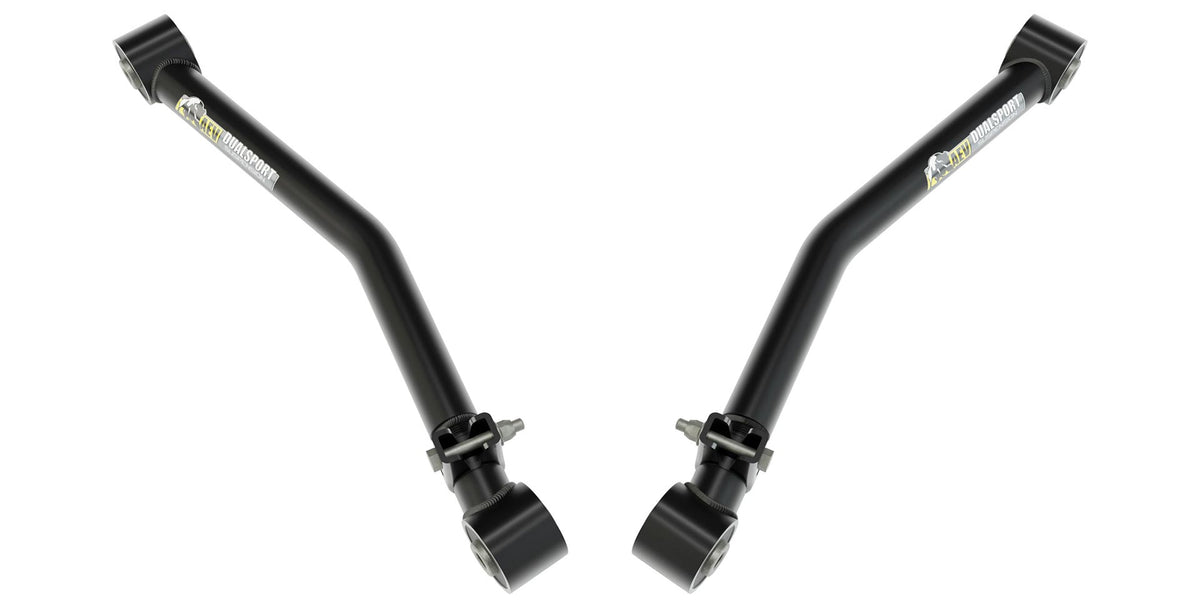 Black control arms on a white background | Front Lower Control Arms for JL Wrangler & JT Gladiator