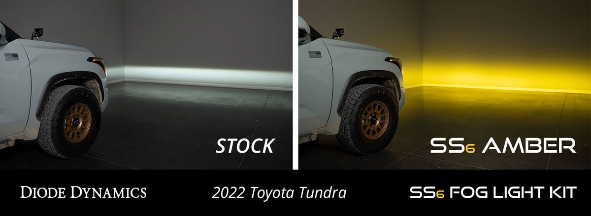 DIODE DYNAMICS SS6 LED Fog Light Kit for 2022-2025 Toyota Tundra - Amber SAE Fog