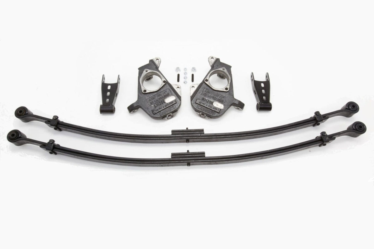 2/4 Inch Spindle/Leaf Spring Lowering Kit 2007-2013 Silverado/Sierra 1500 2WD/4WD - 34000