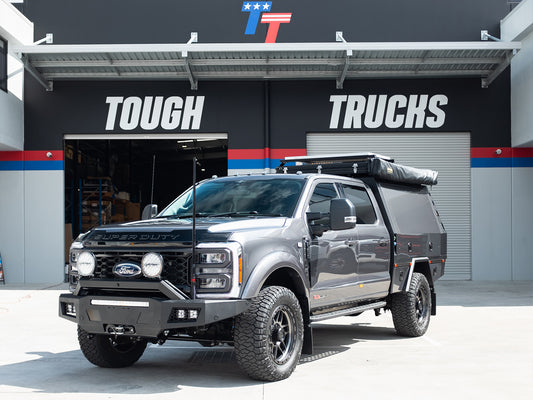 NEW 2023 F350 XLT TREMOR "CUSTOM OVERLAND PACKAGE" FACTORY 6-SEATER, CARBONIZED GREY (STOCK #5029).