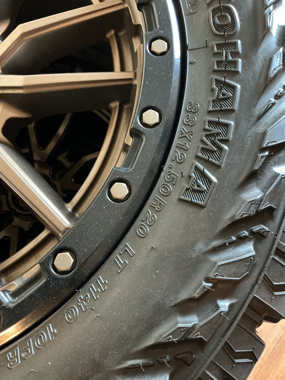 Fuel Rebel 20" Bronze wheels + 33" Yokohama Mud Terrains x 4