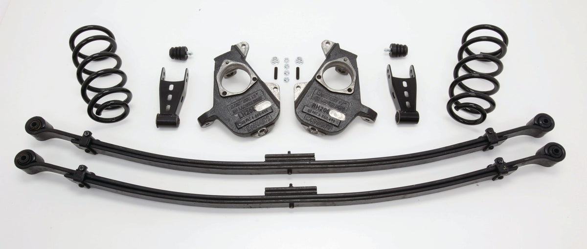 2007-13 S-Cab Silverado 3/5" Deluxe Drop Kit (Spindles, Coil Springs, Leaf Springs, Shackles, & Bump Stops) - 34022