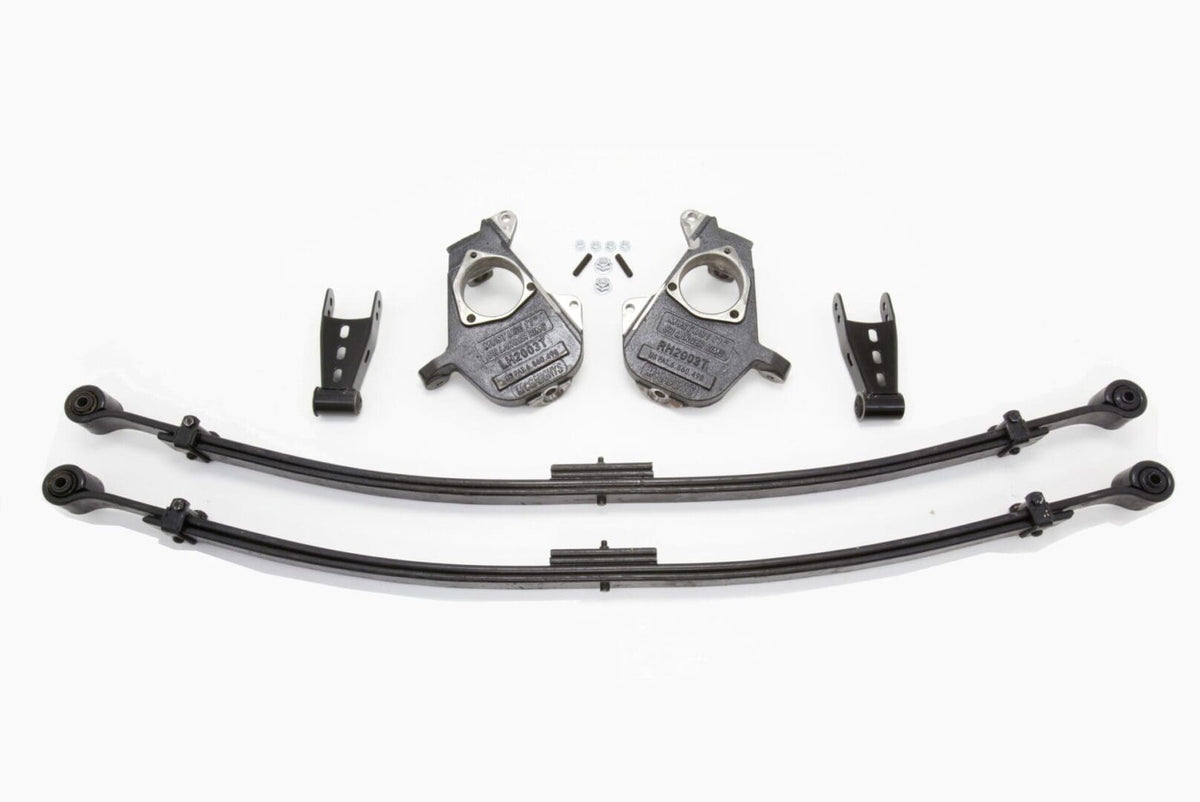 2/4 Inch Spindle/Leaf Spring Lowering Kit 1999-2006 Silverado/Sierra 1500 2WD/4WD with T-Style Spindles - 93043