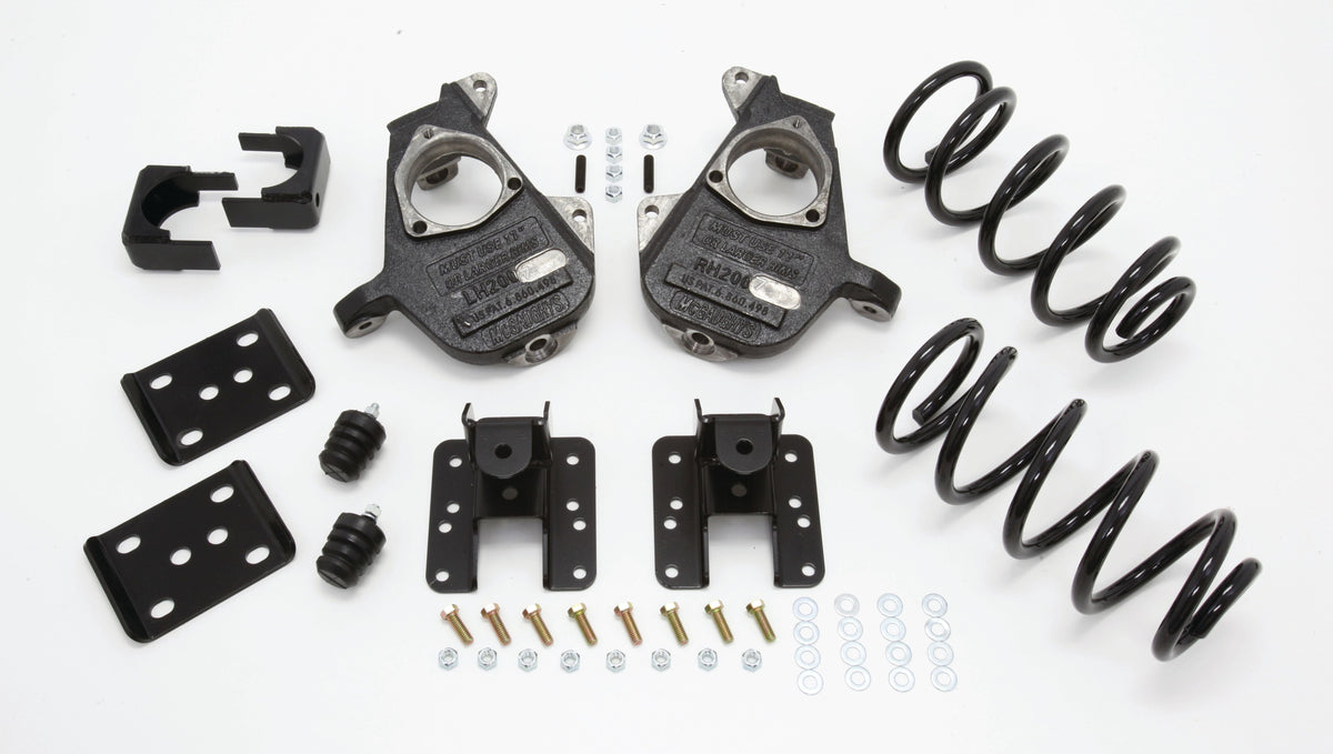 2007-13 Quad Silverado 3/5" Deluxe Drop Kit (Spindles, Coil Springs, Rear Hangers, Flip Kit, & Bump Stops) - 34005