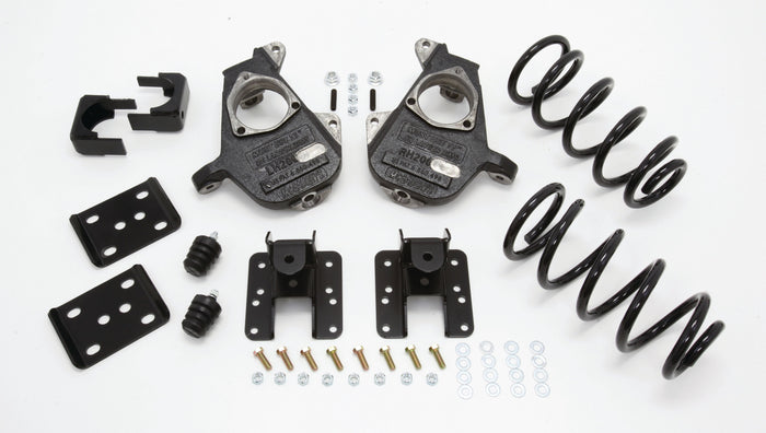 2007-13 Quad Silverado 3/5" Deluxe Drop Kit (Spindles, Coil Springs, Rear Hangers, Flip Kit, & Bump Stops) - 34005