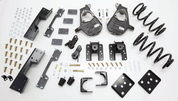 2007-13 Quad Silverado 3/5" Deluxe Drop Kit (Spindles, Coils, C-Notch, Rear Hangers, Flip Kit, & Bump Stops) - 34007