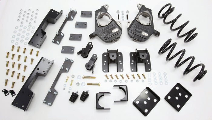 2007-13 Quad Silverado 3/5" Deluxe Drop Kit (Spindles, Coils, C-Notch, Rear Hangers, Flip Kit, & Bump Stops) - 34007