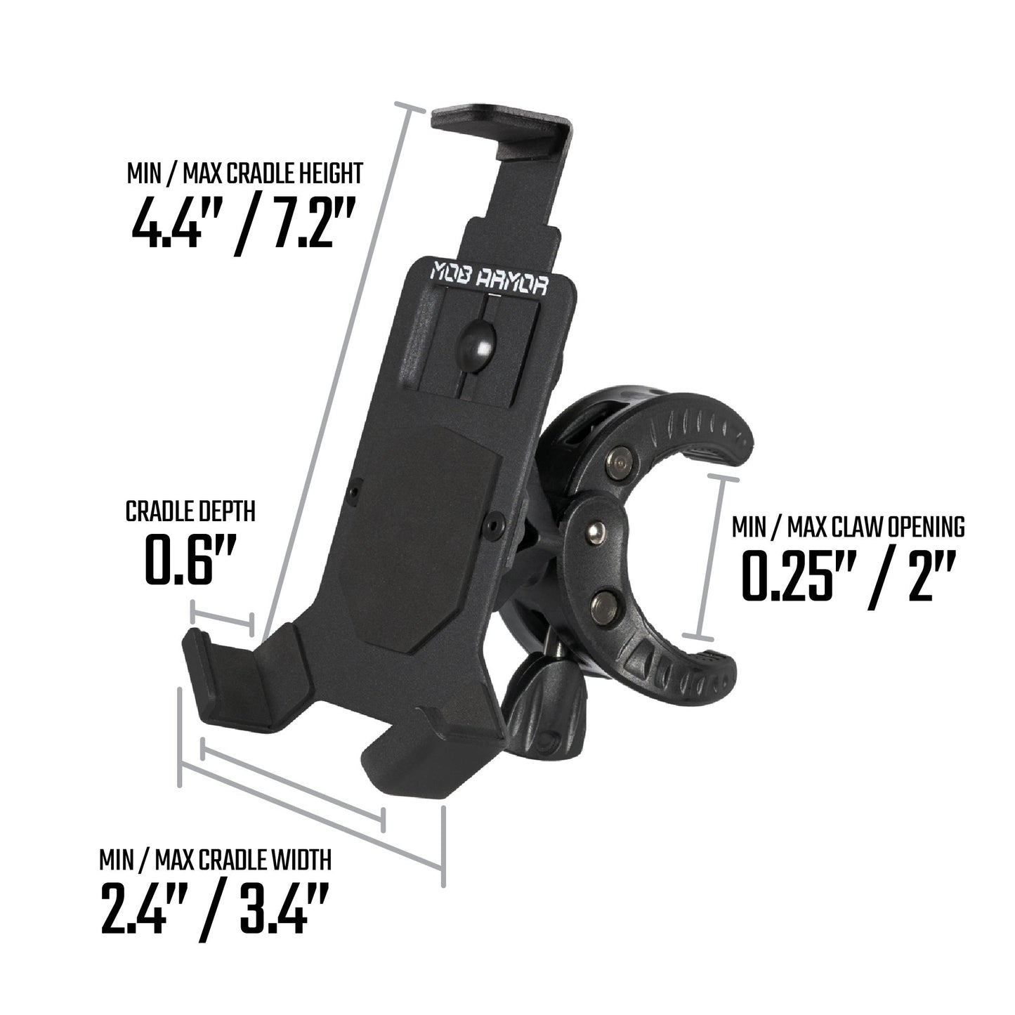 Mob Armor Mount Claw - Phone Cradle for Motorcycle, ATV, Truck, Roll Cages