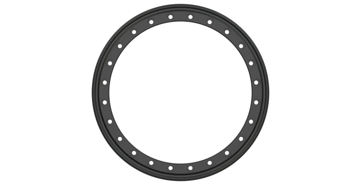 Black metal ring with multiple holes on a white background | Satin Black Protection Ring