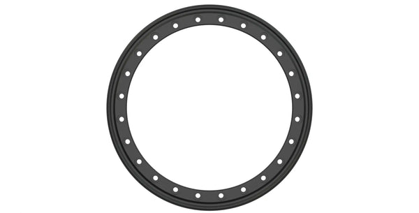 Black metal ring with multiple holes on a white background | Satin Black Protection Ring