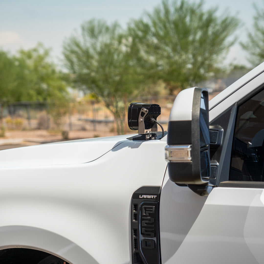 SDHQ 23-24 FORD SUPER DUTY SDHQ BUILT A-PILLAR LIGHT MOUNTS