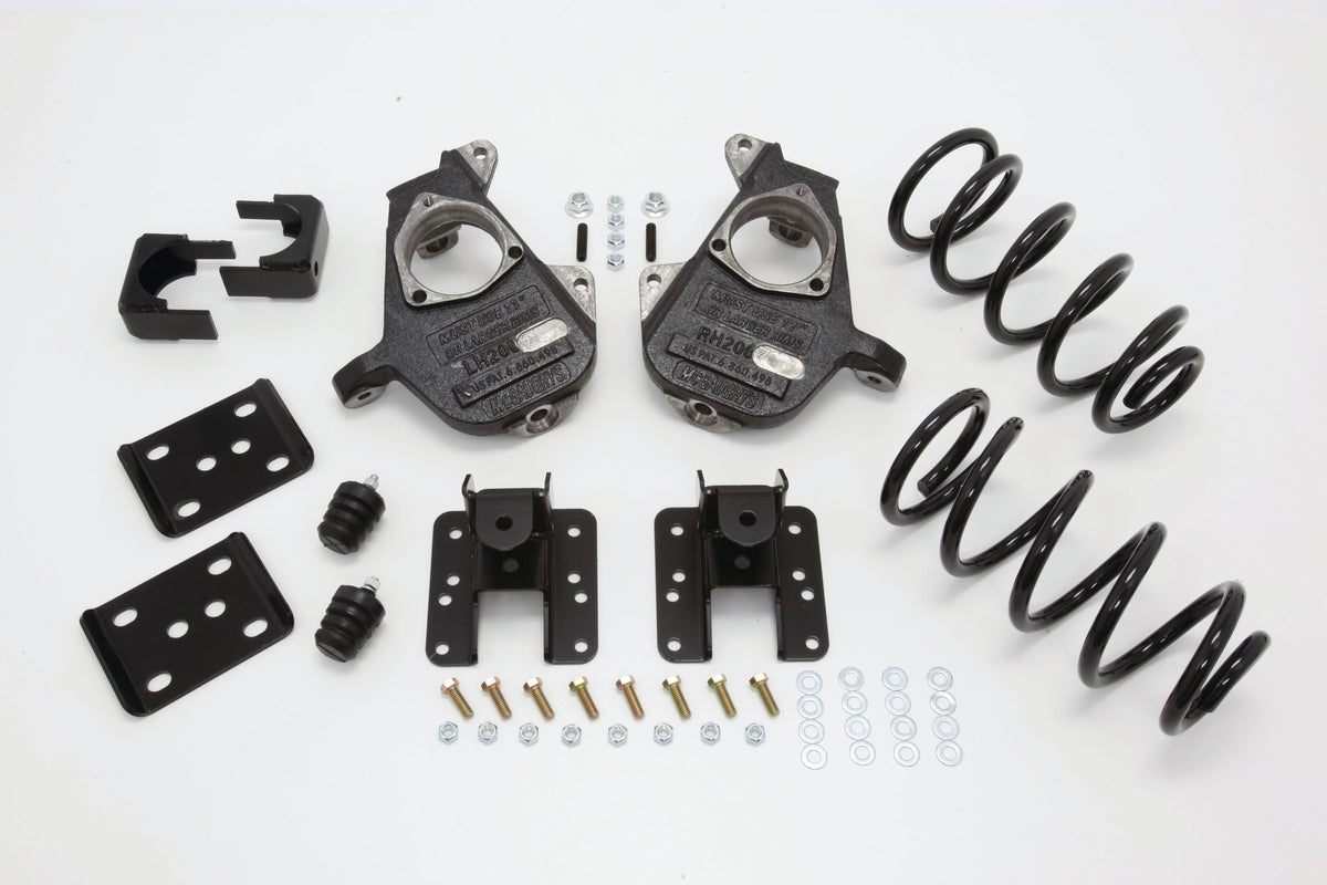 2007-13 S-Cab Silverado 3/5" Deluxe Drop Kit (Spindles, Coil Springs, Rear Hangers, Flip Kit, & Bump Stops) - 34025