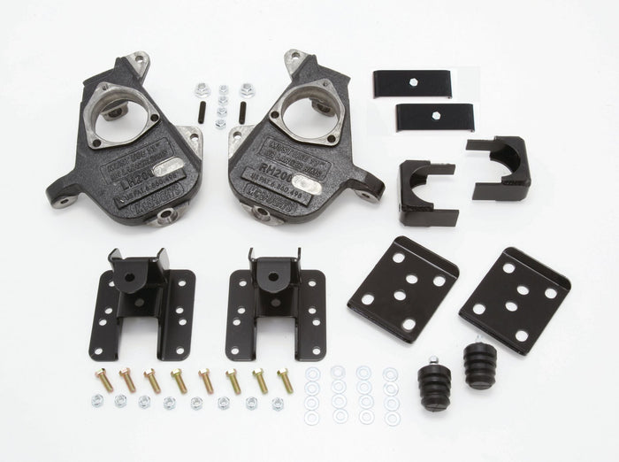 2007-13 S-Cab Silverado 2/4" Deluxe Drop Kit (Spindles, Rear Hangers, & Flip Kit) - 34034