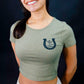 Cowgirl Form - Fitting Crop Tee (Womens) - Shreddy