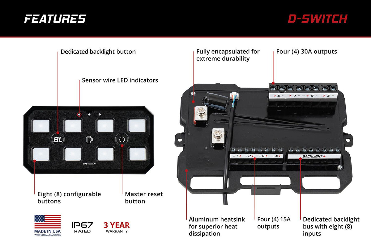 Diode Dynamics D-Switch 8-Channel Switch Panel
