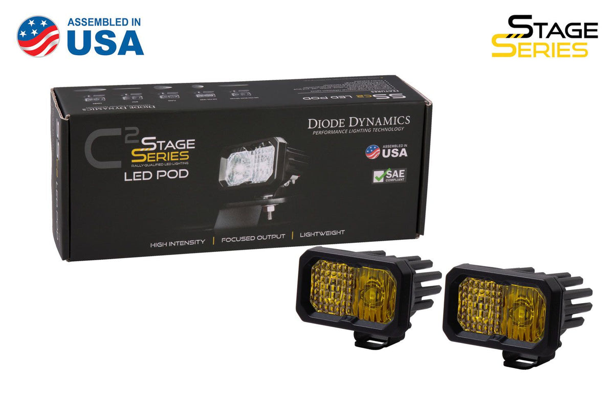 DIODE DYNAMICS C2 1.0 SAE Yellow Combo Standard ABL Sport LED Pod (pair)