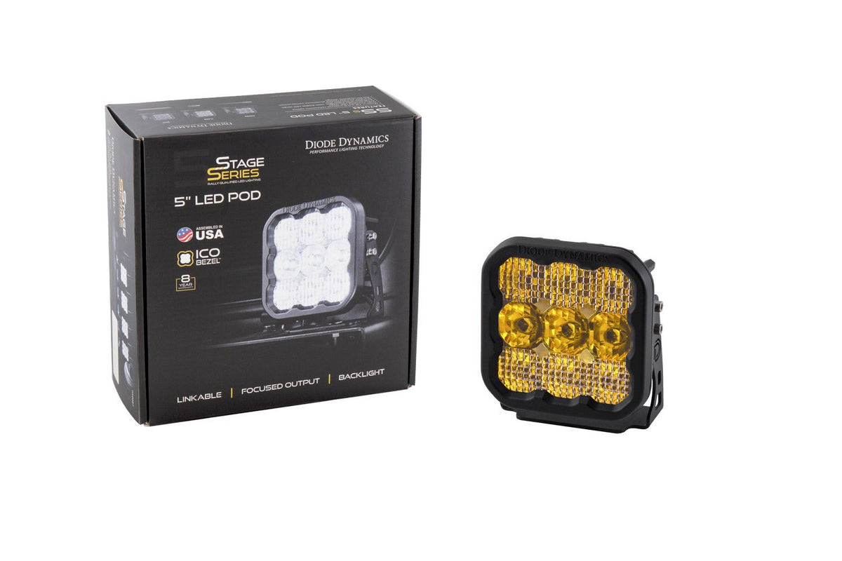 DIODE DYNAMICS SS5 LED Pod Pro Yellow Spot Single Diode Dynamics