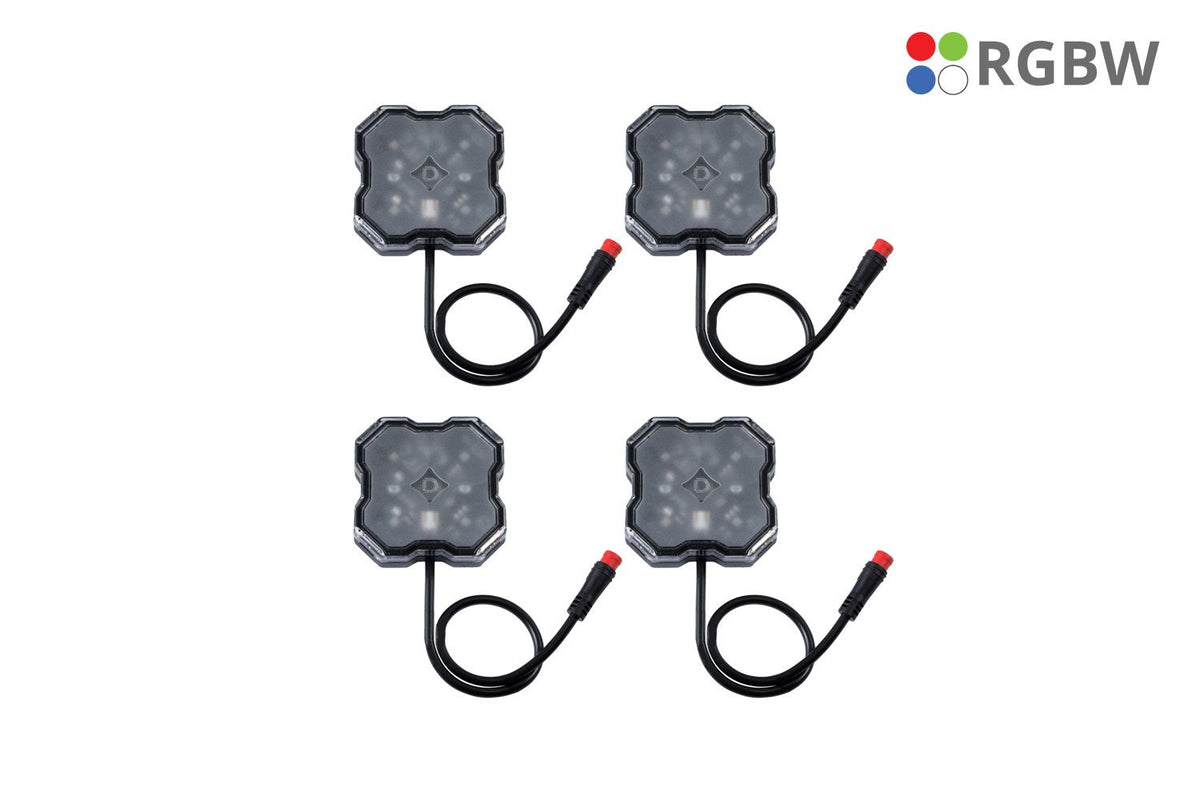 DIODE DYNAMICS RGBW Rock Light Installer Kit w/Controller (4-pack)