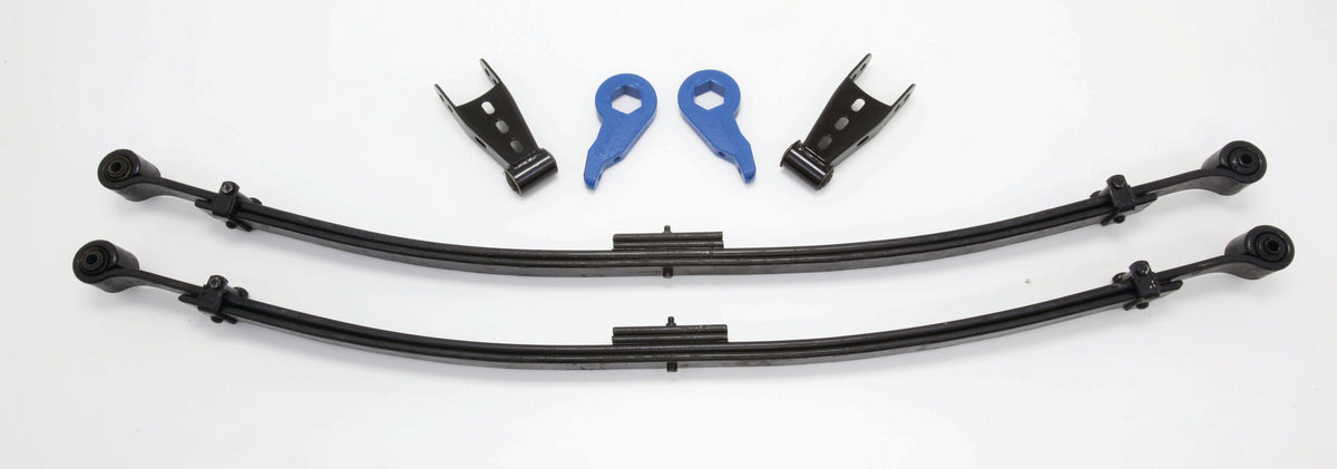 W9924EX-4WD 1999-06 CHEVY (4WD, Torsion Front End) 2/4" Economy Drop Kit (Torsion Keys, Shackles, & Leaf Springs) - 93045