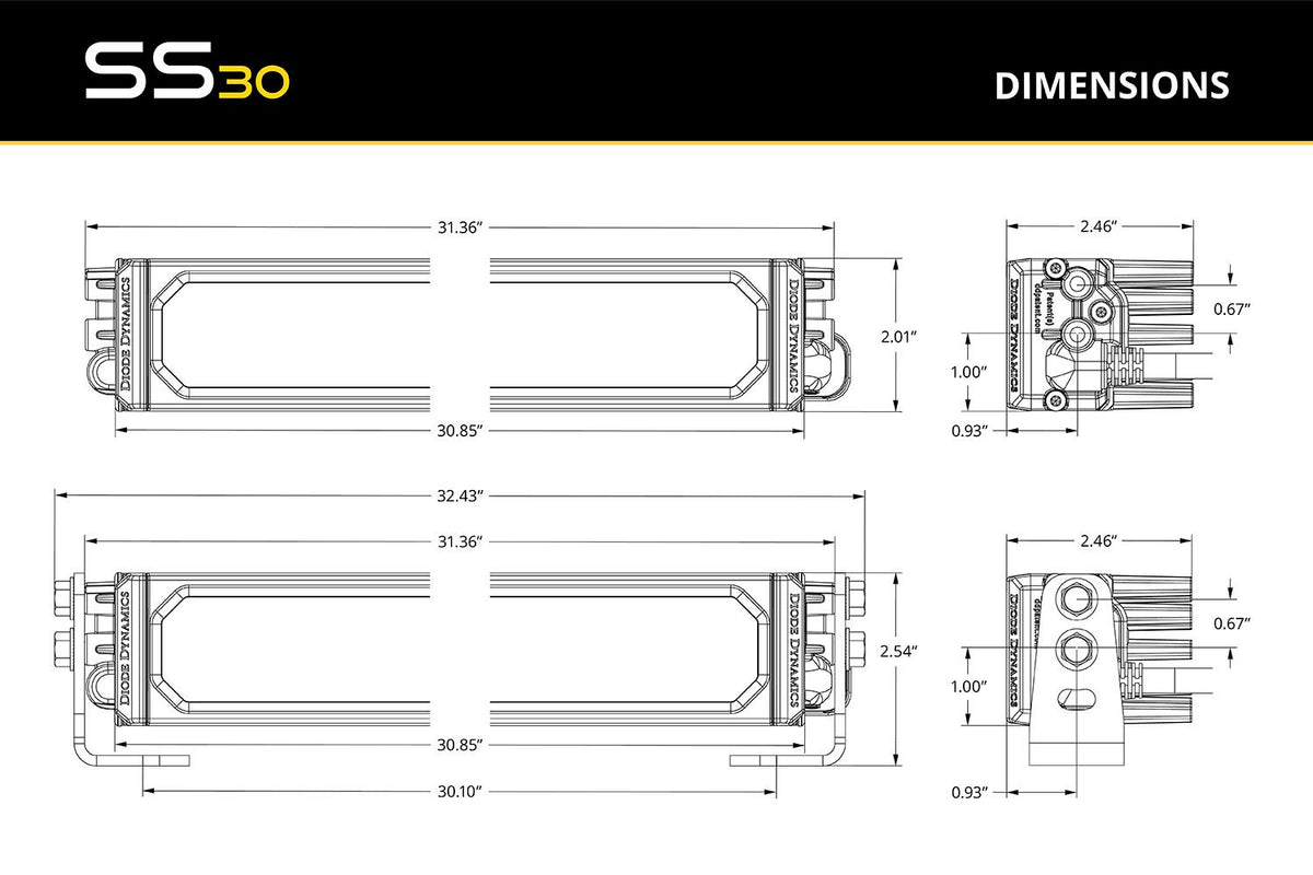 SS30 Dual-Colour LED Light Bar (one)