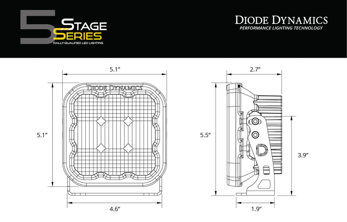 DIODE DYNAMICS SS5 LED Pod Pro White Driving Single Diode Dynamics