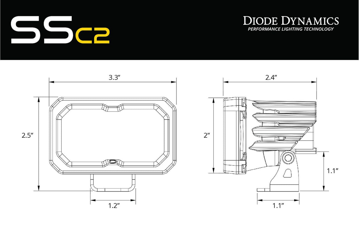 DIODE DYNAMICS C2 1.0 SAE/DOT White Sport LED Pod (pair)