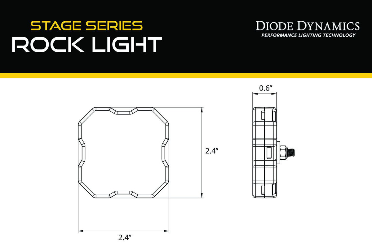 DIODE DYNAMICS RGBW Rock Light Installer Kit w/Controller (4-pack)