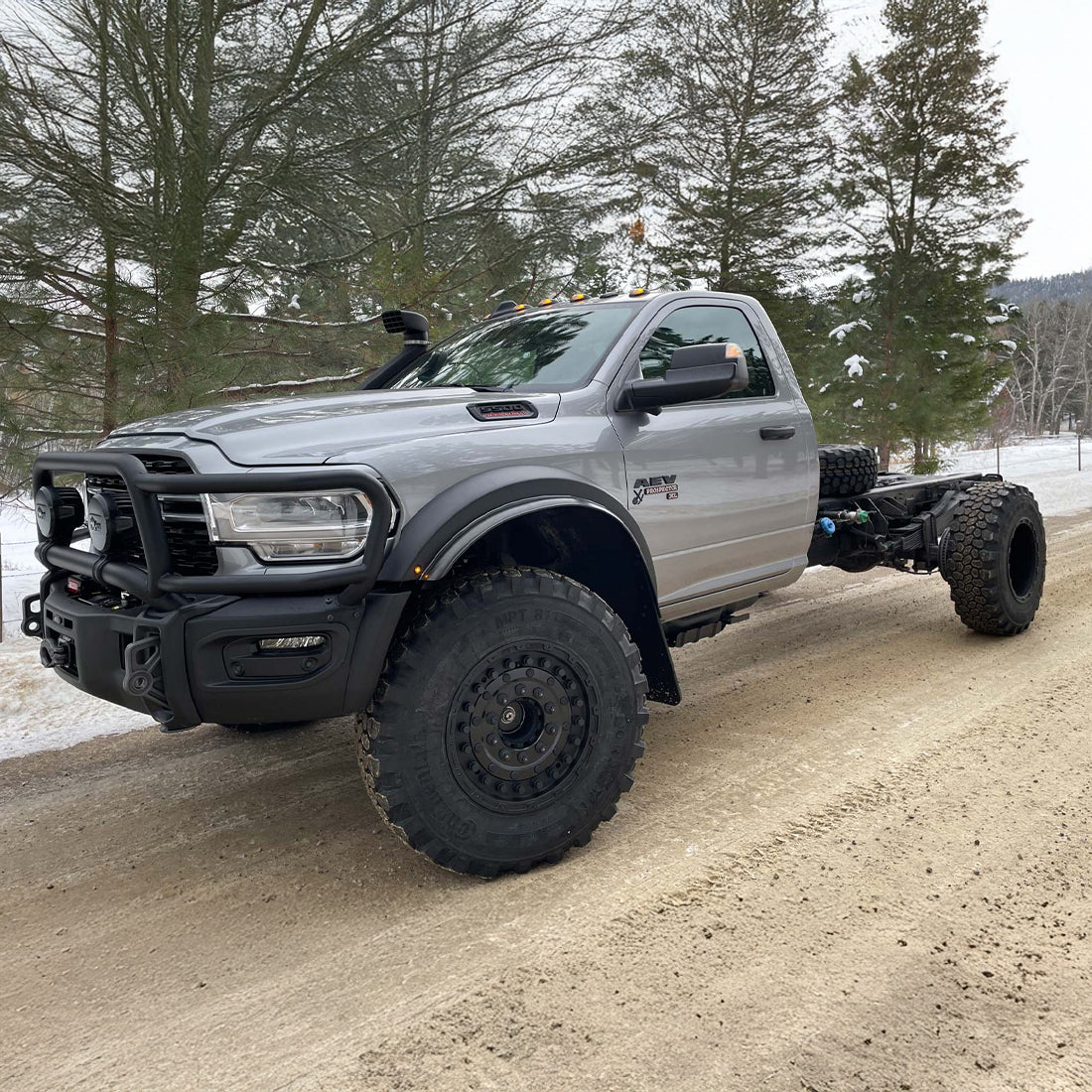 AEV Prospector XL Cab Chassis on the road