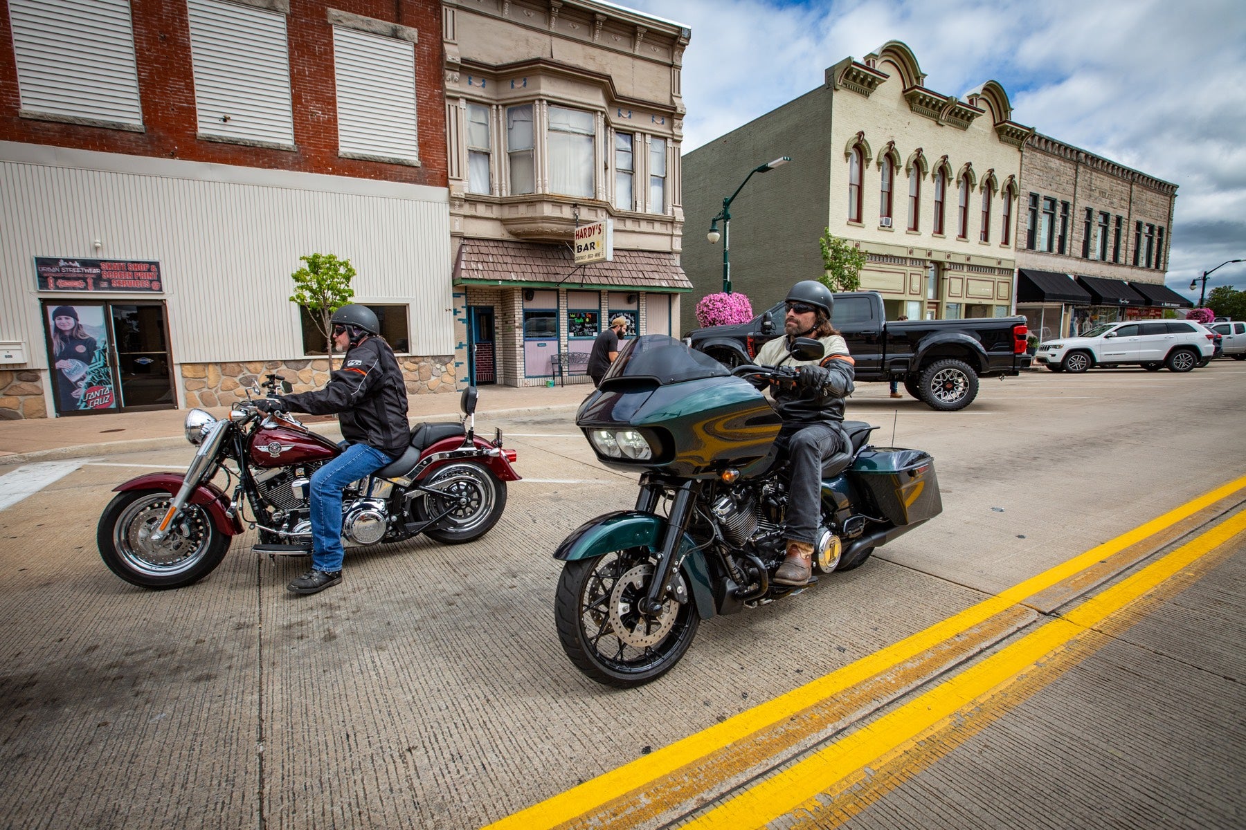 Harley-Davidson Super Duty with riders