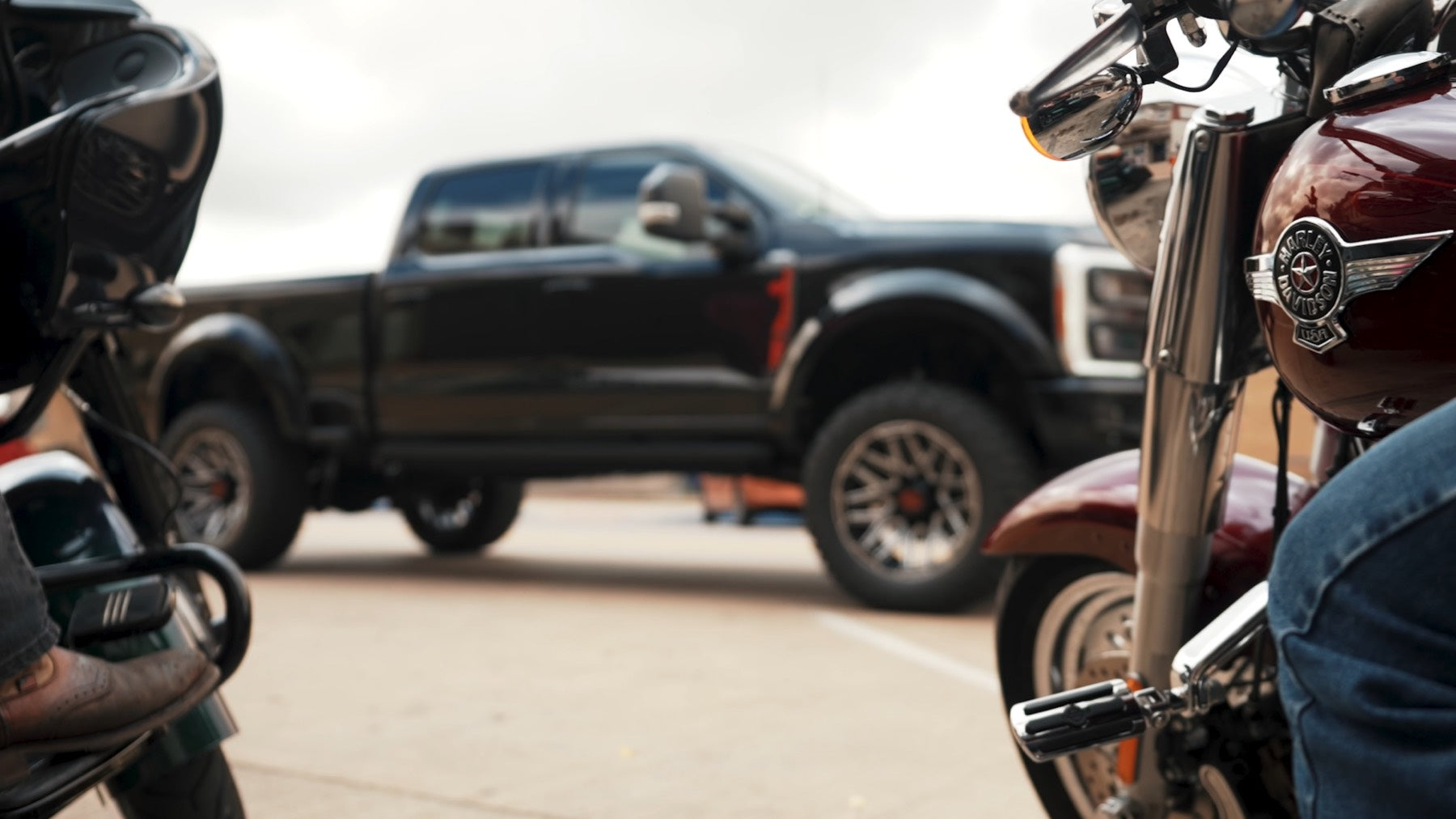 Harley-Davidson motorcycle with Super Duty